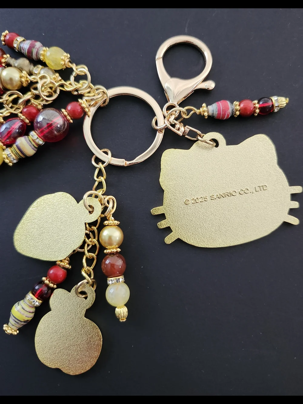 Hello Kitty Purse Charm or Keychain Agate Carnelian Handcrafted